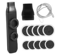 LRXIYODE Kazoo Musical Instrument, Double Hole Design, Black Abs Body with Replaceable round Membranes and Lanyard, Kazoo Multipack for Music Accompaniment