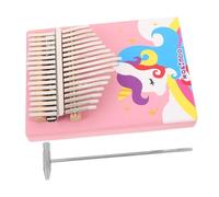 LRXIYODE Key Kalimba Thumb Piano Portable Solid Wood Finger Piano with Pink Cartoon Horse Design Beginner-friendly Musical Instrument for Home School Travel Enhances Coordination and