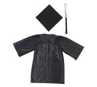LRXIYODE Kindergarten Graduation Gown Set with Cap and Tassel for Boys and Formal Black Preschool Ceremony Apparel Material for Photo Keepsake and Milestone Celebration