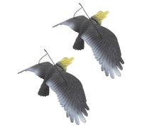 LRXIYODE Large Realistic Eagle Model 2Pcs, Simulation Animal Figures for, Black Plastic Eagle Pendant for Garden and Outdoor Decoration