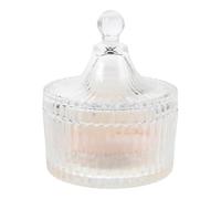 LRXIYODE Large round Flocked Powder Puff Makeup Setting Puff Glass Case for Face Powder Application and Dusting Use