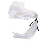 LRXIYODE Lawyer Wig Cosplay Judge Wig White Ponytail Lightweight Breathable Men Fancy Dress for Party Masquerade Prom Role Play