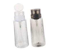 LRXIYODE Leak-resistant Nail Polish Remover Pump Dispenser Bottle Transparent and Black Refillable Push Down Design for Home Travel and Nail Art Cleaning Supplies
