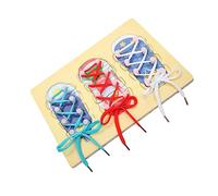 LRXIYODE Learn to Tie Shoes Shoelace Threading Game for Fun Educational Tool to Enhance Fine Motor Skills Hand Eye Coordination for Early Learning Activities