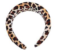 LRXIYODE Leopard Print Padded Headband for Women Retro Wide Hair Band Comfortable Headwear Accessory for Parties and Everyday Use