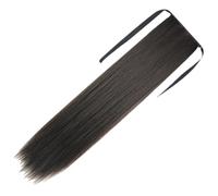 LRXIYODE Long Straight Ponytail Extension for Women High Temperature Silk Synthetic Hair Piece Soft Smooth Natural Black Hair Accessory for Daily Wear Cosplay Parties and Date Styling