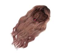 LRXIYODE Long Wavy Curly Hair Wig with Bangs Gradient Smoke Pink Fluffy Realistic Synthetic Wig for Women and Natural Volume and Face-enhancing Style