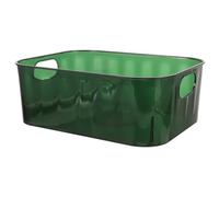 LRXIYODE Makeup Organizer Storage Basket, Green Cosmetic Storage Bin for Vanity Desk, Sturdy Desktop Container Suitable for Organizing Makeup and Accessories