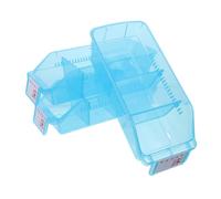 LRXIYODE Medicine Sorting Bin 3pcs Set - Blue Open Front Portable Medication Organizer with 2 Adjustable Dividers 30x13.5cm - Space-Saving Stackable Pill Storage for Home and Clinic Use