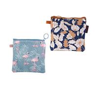 LRXIYODE Menstrual Pad Storage Bags and Coin Pouches Set, Portable Canvas Sanitary Cushion Organizer with Zipper, Multipurpose Cosmetic and Small Item Holder for Travel and Daily Use