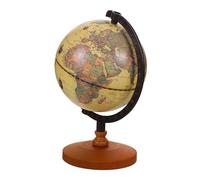 LRXIYODE Mini Antique World Globe Wooden Stand 14cm Desktop Globe Decor for Office Home Study Educational Rotating Ornament