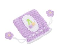 LRXIYODE Mini Drawstring Crochet Purse Small Coin Pouch Portable Handmade Tulip Closure Bag for Travel and Daily Use