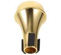 LRXIYODE Mini Trumpet Straight Mute Abs Plastic Practice Silencer Accessory for Brass Instruments, Gold Finish, Lightweight Trumpet Muter for Beginners and Studio Practice