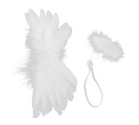 LRXIYODE Miniature Angel Wings Doll Accessory for DIY Crafting Small White Plume Wing Props for Cosplay Safe Materials Enhance Creativity and Fine Motor Skills Development