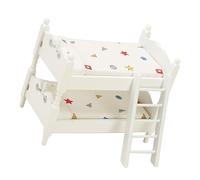 LRXIYODE Miniature Bunk Bed Dollhouse Furniture Space Saving Double Bed for Bedroom Decor Model Accessories for Doll Houses Easy Assembly Storage for Playtime