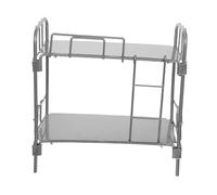 LRXIYODE Miniature Dollhouse Double Bunk Bed Accessories Silver Stackable Bed for Creative Interior Designs Space Saving Dormitory Style Furniture Compatible with Various Dollhouse Decor