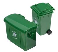 LRXIYODE Miniature Dollhouse Trash Can Model Green Outdoor Garbage Pail for Mini House Scene Decor Accessories