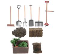 LRXIYODE Miniature Farm Tool Set with Fork Bale Straw Mower Brush and Carrots Realistic Simulation Accessories for Model Making and Farm Scene Play Educational and Easy Assembly
