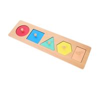 LRXIYODE Montessori Geometric Panel Puzzle Board Educational for Shape Matching Early Development Interaction Color Recognition Sensory Stimulation