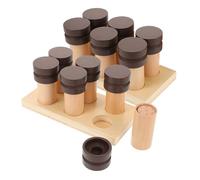 LRXIYODE Montessori Sensory Toy Smell Sense Bottle 1-Set Wooden Olfactory Barrel Kids Learning Toy Early Childhood Training Game for Toddlers Development