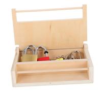 LRXIYODE Montessori Wooden Lock and Key Set for Preschoolers Educational Activity Board with Diverse Padlocks for Hand Eye Coordination and Patience Development