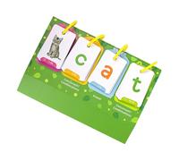 LRXIYODE Montessori Word Family Flash Cards for Early Preschool Reading and Spelling Thick Cardstock Educational Flashcards with Images and Text Portable Language Learning Tool