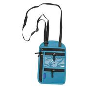 LRXIYODE Multi-Functional Neck Wallet Passport Holder RFID Travel Pouch with Strap Lake Blue Lightweight Passport Bag for Men and Women