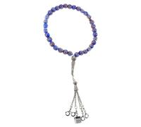 LRXIYODE Muslim Prayer Beads Bracelet Blue Glass Rosary String Lightweight Comfortable Hand Chain for Pilgrimage Gift and Religious Gatherings