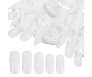 LRXIYODE Nail Art Practice Tips Flexible Mechanical Hand Nail Display Sticks 100 Pcs Abs White for Extended Use with Smooth Surface and Practicing