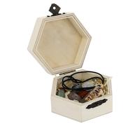 LRXIYODE Natural Crystal Agate Heart Pendant Seven Chakra Healing Stones Set with Box for Meditation and Yoga Practice Random Color