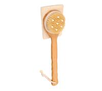 LRXIYODE Natural Loofah Bath Brush with Bamboo Handle Dual-Sided Exfoliating Body Wash Scrubber for Deep Skin Cleaning and Circulation Soft Beaded Shower Sponge for Home and Dorm Use