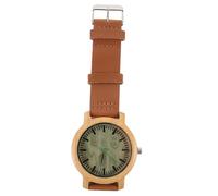 LRXIYODE Natural Wooden Watch with Leather Band for Men Vintage Bamboo Wristwatch for Any Occasion Lightweight and Durable Design