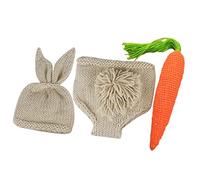 LRXIYODE Newborn Baby Photography Outfit Set with Crochet Bunny Hat and Pants for 3-4 Months Photo Shoot Props Baby Girl Costume