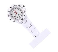 LRXIYODE Nurse Fob Watch for Women with Low Power Consumption and View, White Metal Pocket Watch Suitable for Nursing Students in Hospital and Other Fields
