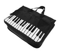 LRXIYODE Nylon Music Sheet Storage Pouch with Waterproof Protection for Pianists and Students - Black, Single Shoulder Strap, Classic Style, for Lessons and Performances