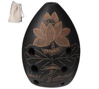 LRXIYODE Pear Shaped Ocarina for Beginners and Students Sound Introductory Folk Instrument in Black Brown and Safe Musical Gift Random Color