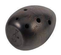 LRXIYODE Pear Shaped Xun Instrument for Beginners Durable Black Pottery Music Instrument with Smooth Surface for Introductory Music Practice and Ethereal Sound