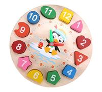 LRXIYODE Penguin Clock for Educational Learning Puzzle Shape Recognition Teaching Clock Boys