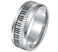 LRXIYODE Piano Key Stainless Steel Finger Music Jewelry for Stress Novelty for Music Lovers Casual Wear and Special Occasions