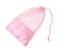 LRXIYODE Pink Mesh Ballet Slipper Pouch for Women and Girls Lightweight Drawstring Shoe Storage Bag with Excellent Ventilation and Preventing Shoes from Getting Stuffy at Home Or