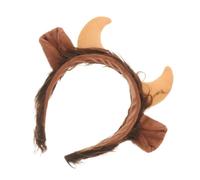 LRXIYODE Plush Animal Headband with Bull Horns and Cattle Ears Soft Costume Accessory for Women Photo Props Party Halloween Role Play