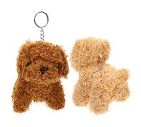 LRXIYODE Plush Dog Pendant 2 Pack Dog Plush Bag Charm Stuffed Animal Keychain for Backpack Bag Decor Desk Bed Travel Accessory Gift for Kids Boys Girls