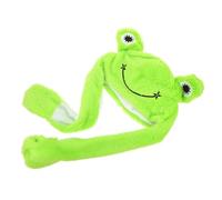 LRXIYODE Plush Frog Hat with Moving Ears Lightweight Soft Cosplay Party Headgear for Adults and Fun Animal Costume Accessory for Halloween Carnival