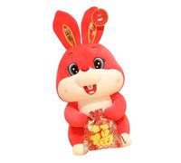 LRXIYODE Plush Rabbit Doll Ornament Year Rabbit Tabletop Decor Stuffed for Home Office Party School Decoration Adorable Lucky for Friends and Family