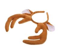 LRXIYODE Plush Reindeer Antlers Headband with Ears Elastic Comfortable Fit Christmas Hair Accessory for Adults Festive Holiday Party Costume Decoration Cute Xmas
