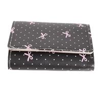 LRXIYODE Polka Dot Butterfly Coin Purse Vintage Mini Bow Purse Dot Print Small Pu Leather Card Holder for Women Girls Trifold Wallet for Everyday Use