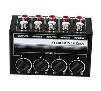 LRXIYODE Portable Audio Mixer Channel Stereo Mixer Controller for Home Recording Easy to Use Compatible with Phone Laptop and CD Player Features Potentiometers for Optimal Sound Control