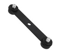 LRXIYODE Portable Black Iron Double Mic Mounting Bar with T-shaped Structure and 3/8 Thread, Lightweight Microphone Holder Bar Suitable for Outdoor and Indoor Setups