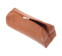 LRXIYODE Portable Leather Makeup Brush Bag for Travel Durable Pencil Case Pouch for Cosmetic Tools and Stationery Unisex Brown Organizer with Easy Open Design