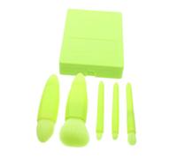 LRXIYODE Portable Mini Makeup Brush Set 5pcs Travel Size Cosmetic Brushes with Mirror Case Multifunctional Face, Eyeshadow, Blush Applicators for Women’s On-the- Essentials